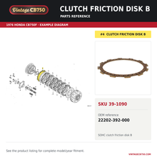 Charger l'image dans la galerie, Clutch friction disk B parts fiche diagram, SKU 39-1090, highlighted reference 4