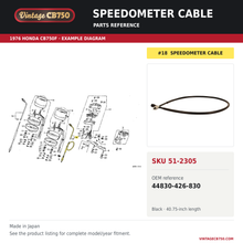 Charger l'image dans la galerie, Speedometer cable parts fiche diagram, SKU 51-2305, highlighted reference 18