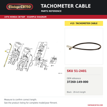 Charger l'image dans la galerie, Tachometer cable parts fiche diagram, SKU 51-2401, highlighted reference 15