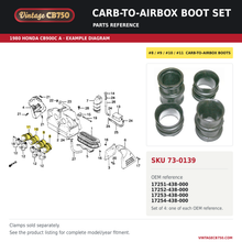 Load image into Gallery viewer, Carb-to-airbox boot set parts fiche diagram, SKU 73-0139, highlighted reference 8 / 9 / 10 / 11