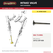 Charger l'image dans la galerie, Intake valve parts fiche diagram, SKU 73-0981, highlighted reference 6