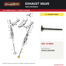 Load image into Gallery viewer, Exhaust valve parts fiche diagram, SKU 73-0982, highlighted reference 7