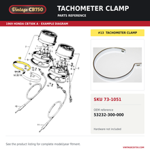Load image into Gallery viewer, Tachometer clamp parts fiche diagram, SKU 73-1051, highlighted reference 13