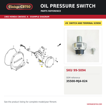 Load image into Gallery viewer, Oil pressure switch parts fiche diagram, SKU 99-5094, highlighted reference 9