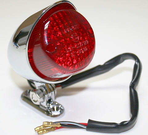 Chrome Mini Retro Hooded Tail Light