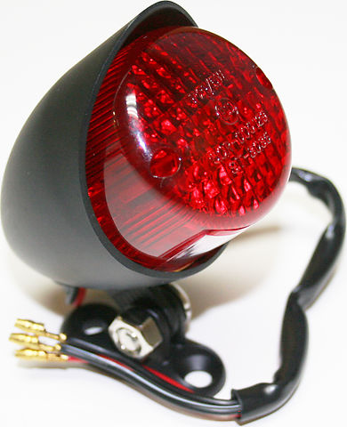 Satin Black Mini Retro Hooded Tail Light