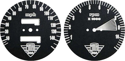 Joker Machine ~ CB750K 1975 Speedo & Tach Face Plate Set ~ MPH