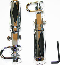 Charger l&#39;image dans la galerie, Custom Diamond Pattern Chrome Crash Bar Highway Footpeg Set