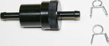 Charger l&#39;image dans la galerie, CNC Machined Black Anodized 1/4&quot; Fuel Filter w Clips