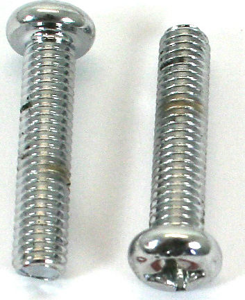 Chrome ~ Phillips Head Screws 6X 28mm (Pk/2)