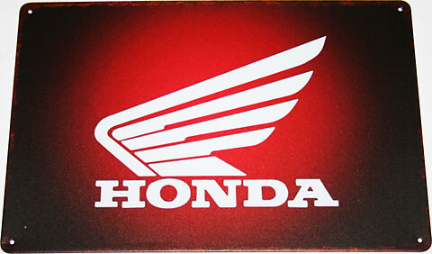 Honda Logo (White Logo) - Tin Sign