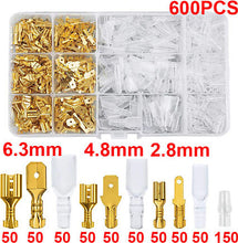 Load image into Gallery viewer, 600Pc Flat Style Pin Connector Set with Covers in Plastic Storage Case