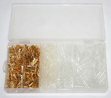 Charger l&#39;image dans la galerie, 600Pc Round Style Wire Crimp Bullet Terminal Set with Covers in Plastic Storage Case