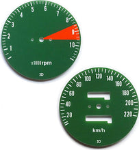 Load image into Gallery viewer, CB750F 1976 Speedo &amp; Tachometer Face Plate Set ~ KM/H