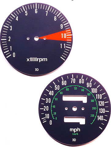 CB750F 1977 Speedo & Tachometer Face Plate Set ~ MPH