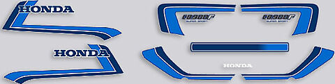 CB900F 1982 Complete Decal Set ~ Silver Model