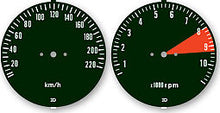 Load image into Gallery viewer, CB750K 1976 Speedo &amp; Tach Face Decal Set ~ KM/H