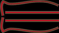 CB550K 1977-78 Gas Tank Stripe Decals ~ Gold/Red Type