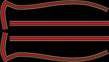 Charger l&#39;image dans la galerie, CB550K 1977-78 Gas Tank Stripe Decals ~ Gold/Red Type