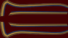 Load image into Gallery viewer, CB750K 1978 Gas Tank Stripe Decals ~ Gold/Blue Stripes