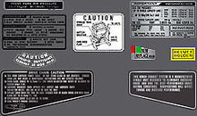 Load image into Gallery viewer, CB750F 1979-80 Supersport ~ Silver Model Only ~ Warning and Service Label Set