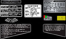 Load image into Gallery viewer, CB750F 1980 Supersport ~ Black Model Only ~ Warning and Service Label Set