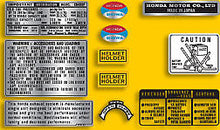 Charger l&#39;image dans la galerie, CB400F 1977 ~ Parakeet Yellow Model ~ Warning and Service Label Set