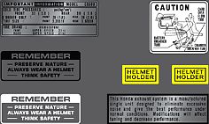 CB500K 1971-73 ~ Warning and Service Label Set